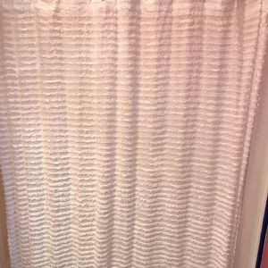 Bright white shower curtain